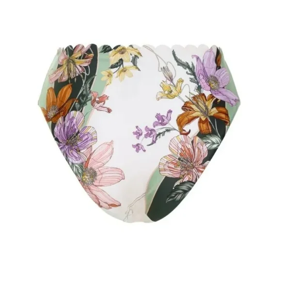 New!Agua‎ Bendita Vitreo Penelope Scalloped Bikini Bottom